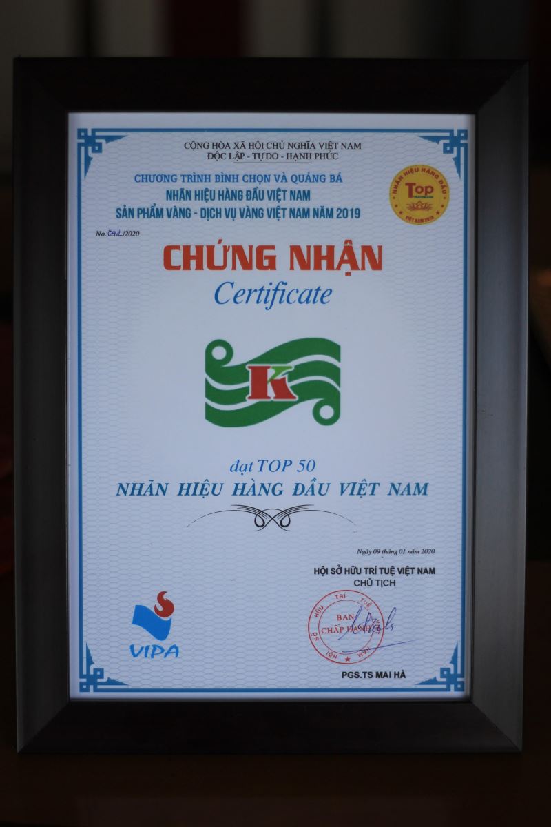 Chứng nhận Nhãn hiệu hàng đầu Việt Nam